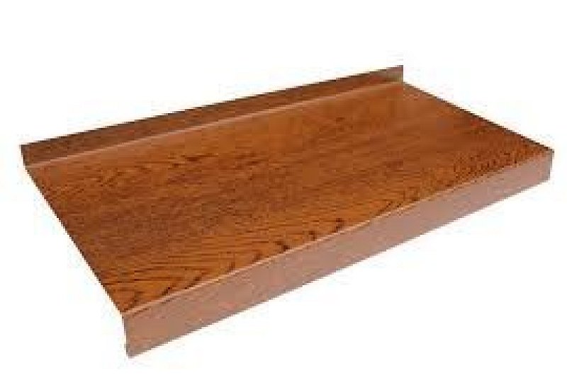 Hliníkový ohýbaný parapet - zlatý dub - 240 x 1480 mm