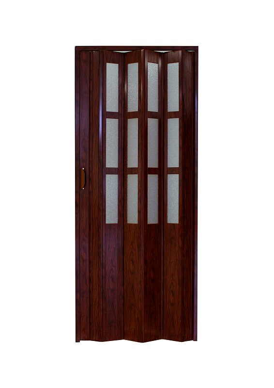 Zhrňovacie dvere LUCIE 73x200 cm presklené - orech